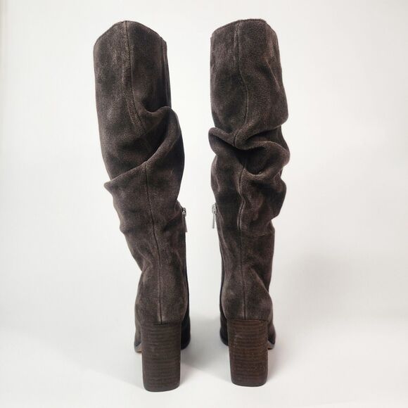 Boho Suede Boots 6.5 Cottagecore Southwestern Quite Luxury Feminine Square Toe - Picture 5 of 8